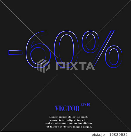 60 percent discount icon symbol Flat modern web de 16329682