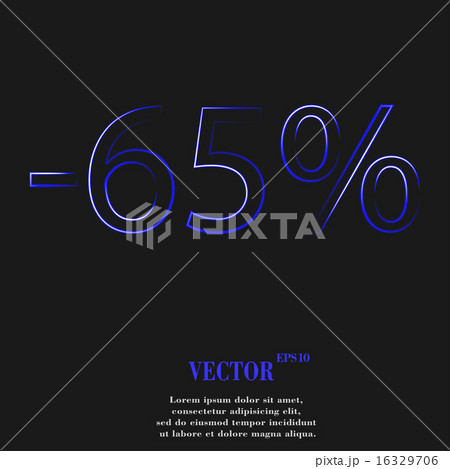 65 percent discount  icon symbol Flat modern web d 16329706