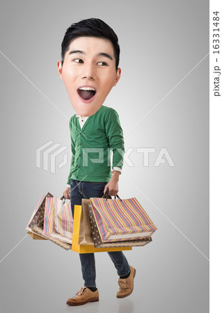 Funny shopping Asian guy Funny shopping Asian guy 16331484