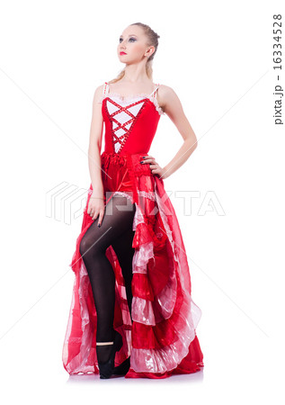 Girl in red dress dancing dance 16334528
