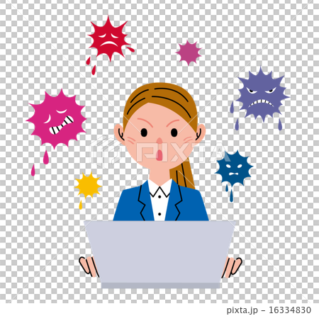 Personal computer virus women - Stock Illustration [16334830] - PIXTA