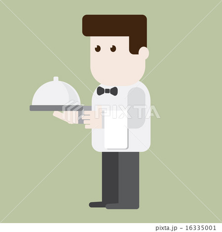 Waiter character ready to server 16335001