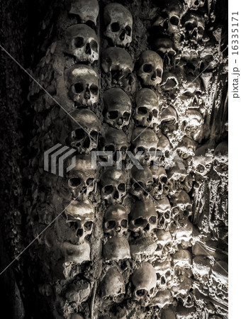 Wall full of skulls and bones 16335171