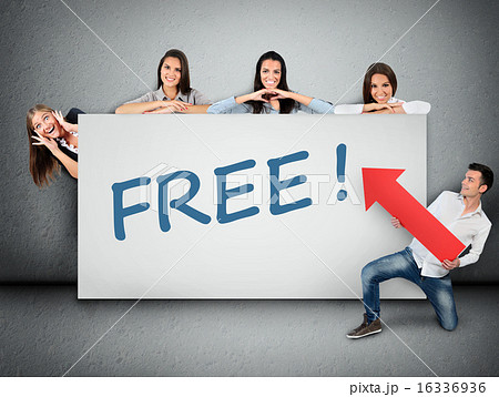 Free word writing on white banner Free word writing on white banner 16336936
