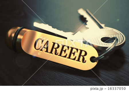Keys to Career. Concept on Golden Keychain. Keys to Career. Concept on Golden Keychain. 16337050