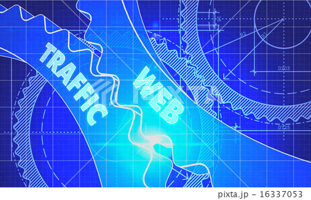 Web Traffic on the Cogwheels. Blueprint Style. Web Traffic on the Cogwheels. Blueprint Style. 16337053
