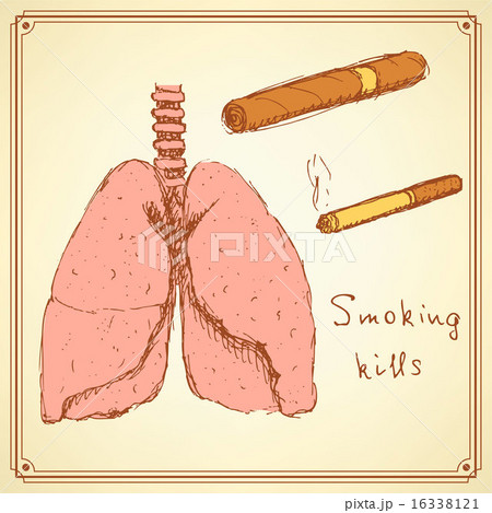 Sketch stop smoking set in vintage style 16338121