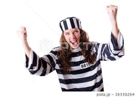 Convict criminal in striped uniform Convict criminal in striped uniform 16338264