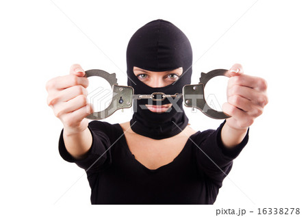 Young female criminal with handcuffs 16338278
