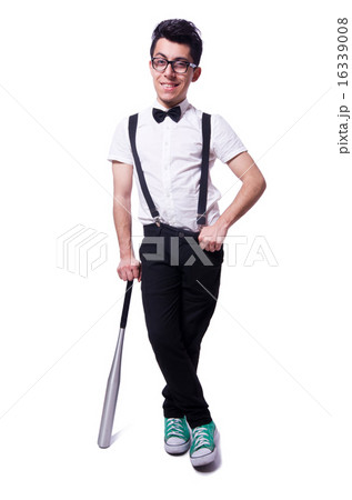 Funny man with baseball bat Funny man with baseball bat 16339008