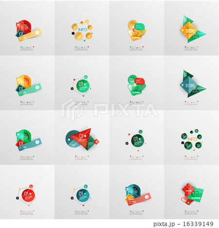 Modern geometric design temlates, universal diagram, banner, number options, workflow layout, steps 16339149