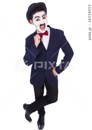 Personification of Charlie Chaplin on white Personification of Charlie Chaplin on white 16339455