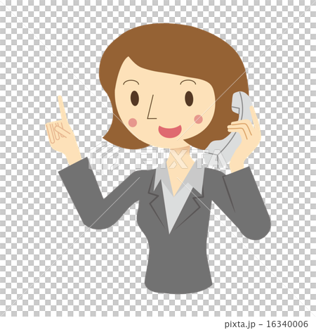 電話をしているビジネスウーマン 電話をしているビジネスウーマン 16340006