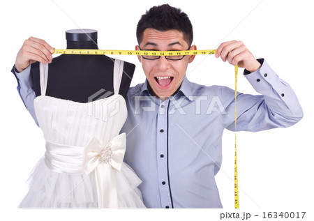 Funny male tailor on white Funny male tailor on white 16340017
