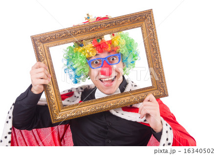 Businessman with crown isolated on white 16340502