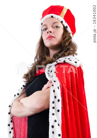 Queen businesswoman isolated on the white 16341002