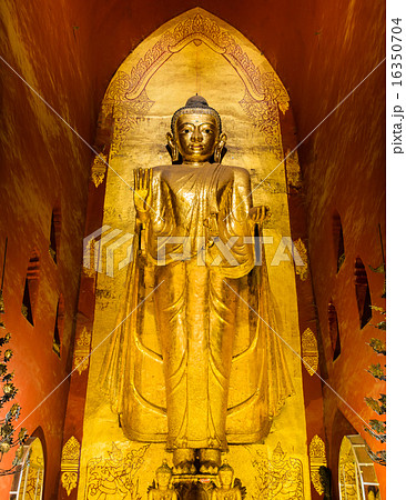 Standing Buddha image in Ananda temple, Myanmar Standing Buddha image in Ananda temple, Myanmar 16350704