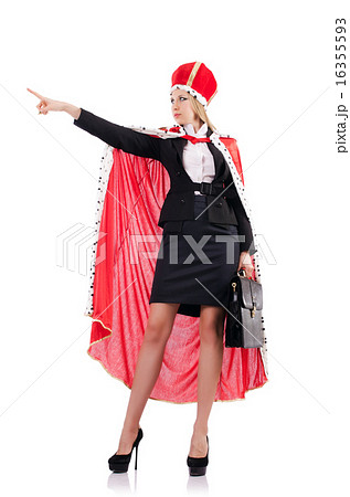 Businesswoman in royal suit isolated on white 16355593