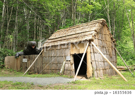 三毛別羆事件復元現地（ヒグマと家屋の全景） 16355636
