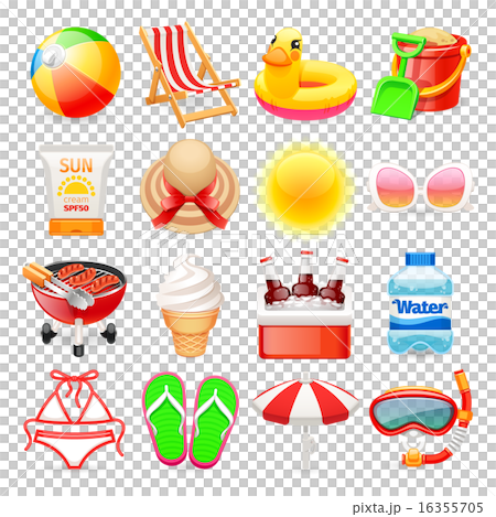 Colorful Summer Icons Set 16355705