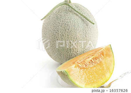 くだもの　食べ頃の完熟メロン 品種:夕張メロン 16357626