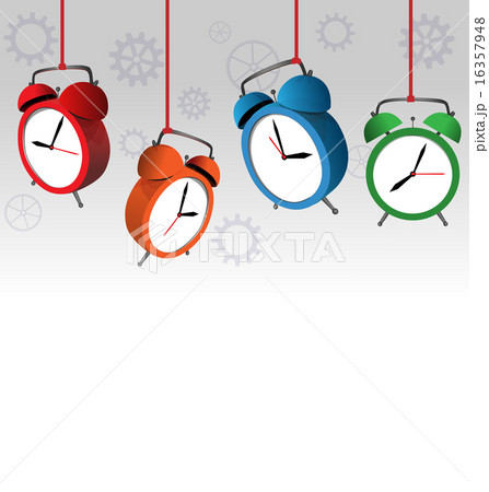 alarm clocks on gray 16357948