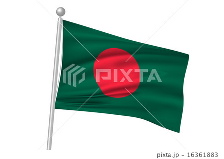 バングラディシュ 国旗 旗 のイラスト素材