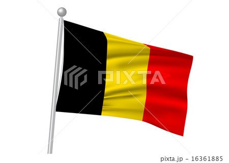 ベルギー 国旗 旗のイラスト素材
