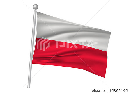 ポーランド 国旗 旗 のイラスト素材
