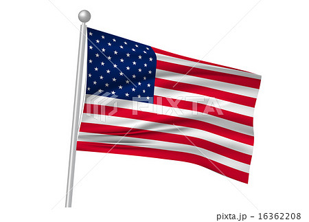 アメリカ 国旗 旗 のイラスト素材