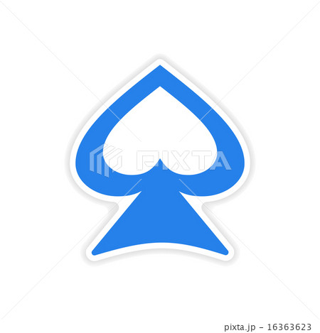 icon sticker realistic design on paper spades 16363623