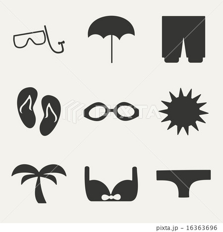 Flat in black and white concept mobile application vacation Flat in black and white concept mobile application vacation 16363696