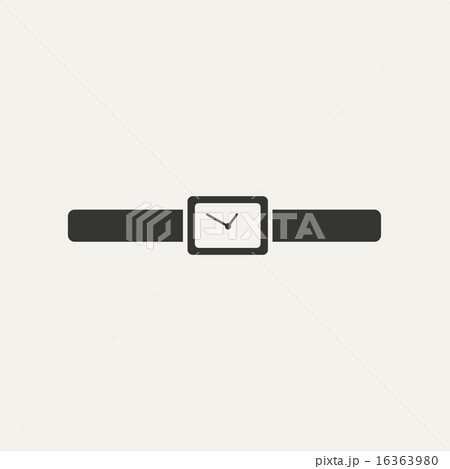 Flat in black and white mobile application wrist watch 16363980