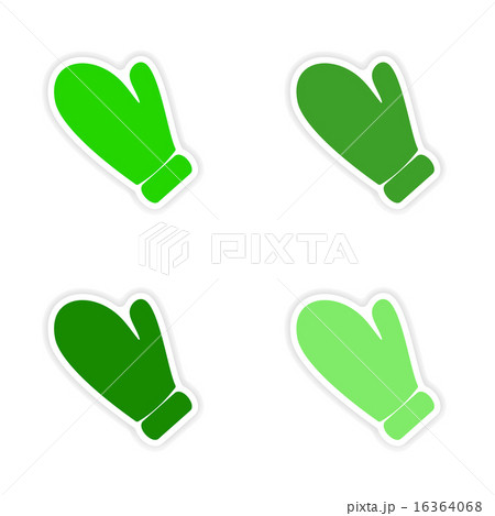 assembly realistic sticker design on paper oven-glove assembly realistic sticker design on paper oven-glove 16364068