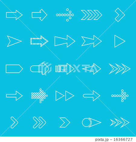 Arrow line icons on blue background 16366727