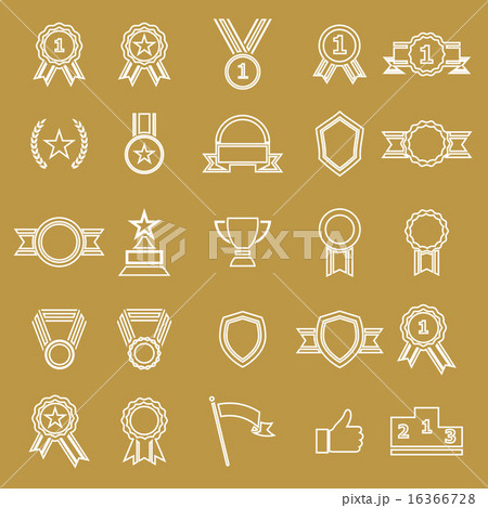 Award line icons on white background Award line icons on white background 16366728