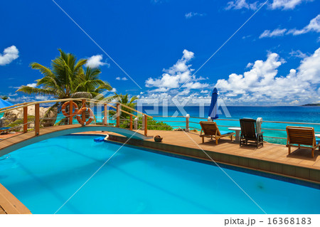 Pool at tropical beach - Seychelles Pool at tropical beach - Seychelles 16368183