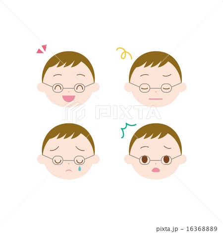 茶髪の眼鏡の男性　表情集 16368889