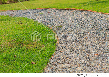 Footpath with stone in the garden Footpath with stone in the garden 16370288