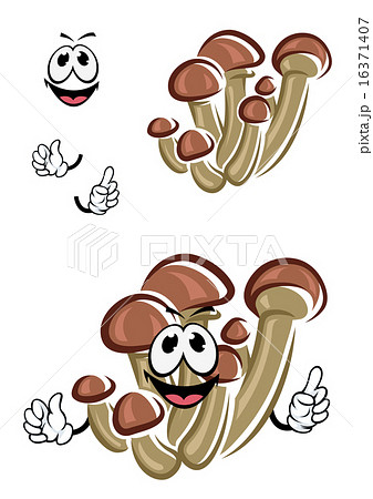 Cartoon honey agaric mushrooms character Cartoon honey agaric mushrooms character 16371407