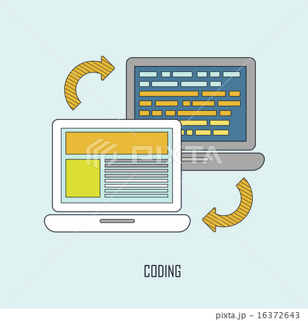 コーディング コード 暗号のイラスト素材