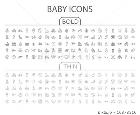 Baby flat vector icon set 16373516