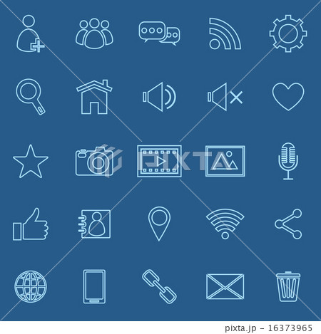 Chat line icons on blue background 16373965