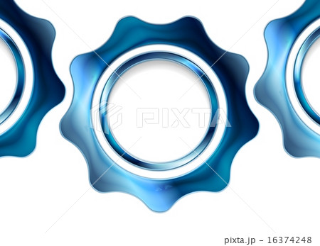 Blue metal gears on white background 16374248