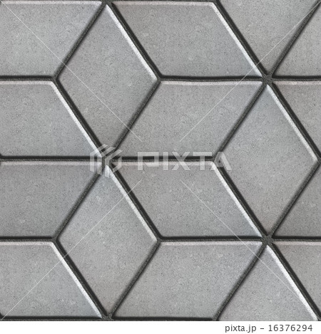 Gray Paving Slabs Laid Flower of Rhombuses. Gray Paving Slabs Laid Flower of Rhombuses. 16376294