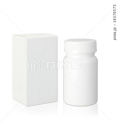 白い薬のボトルとパッケージ/パス付き 16376573
