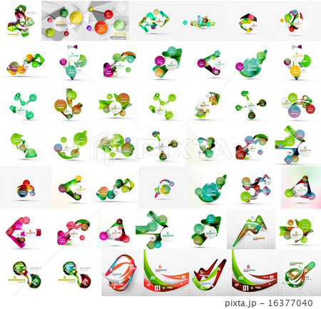 Mega set of light, paper design option infographic banner templates Mega set of light, paper design option infographic banner templates 16377040