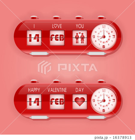 Valentine day with flap clocks and number counter 16378913