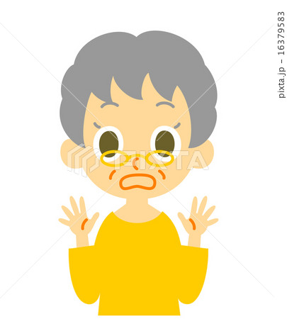 おばあさん　驚く 16379583