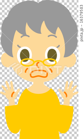 おばあさん　驚く 16379583